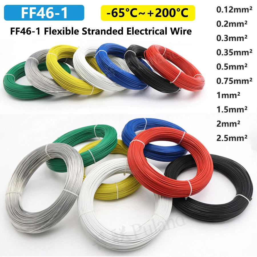 FF46-1 Flexible Stranded Electrical Wire Ground Earth Cable 0.12mm² to 2.5mm²